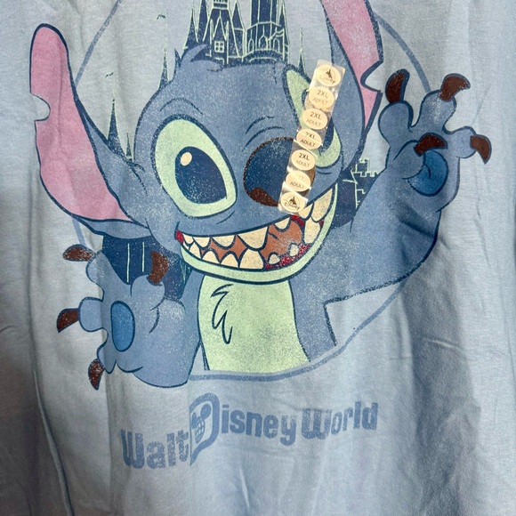 NWT. Walt Disney World Parks Stitch Cinderella Castle Adult Blue Shirt Size 2XL. - Picture 4 of 11